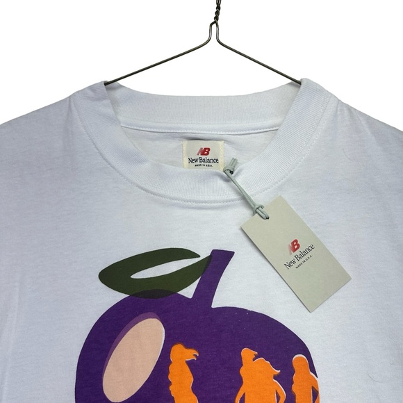 New Balance Made In USA Apple Graphic Tee - White / Purple - Picture 5 of 5
